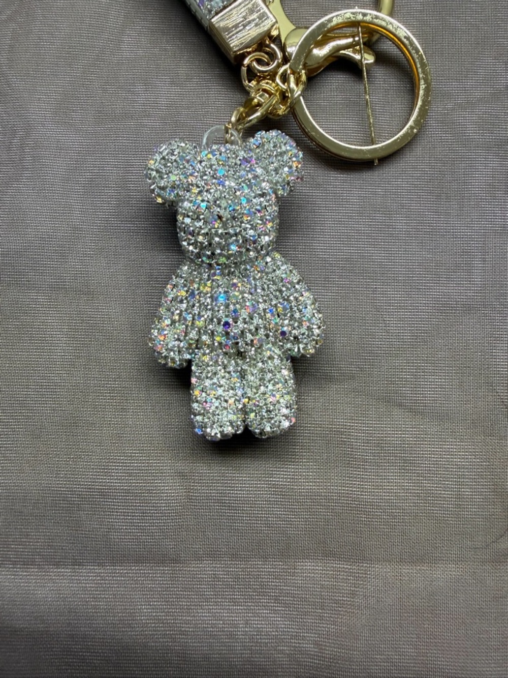 Sparkling Rhinestone Bear Keychain - Picture 2 of 3